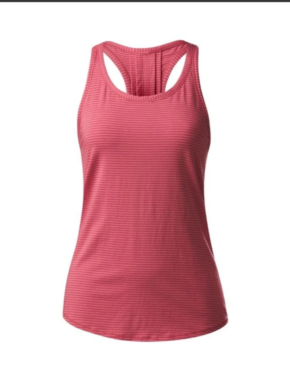 Lululemon Yogi Everyday Tank/Hyper Stripe Fireside Red Flash Light